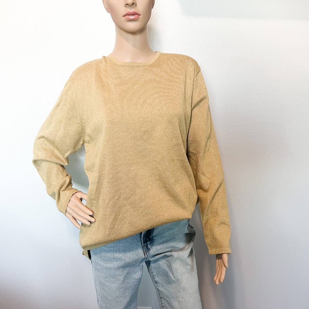 Laura Scott Women's Gold Top Size L